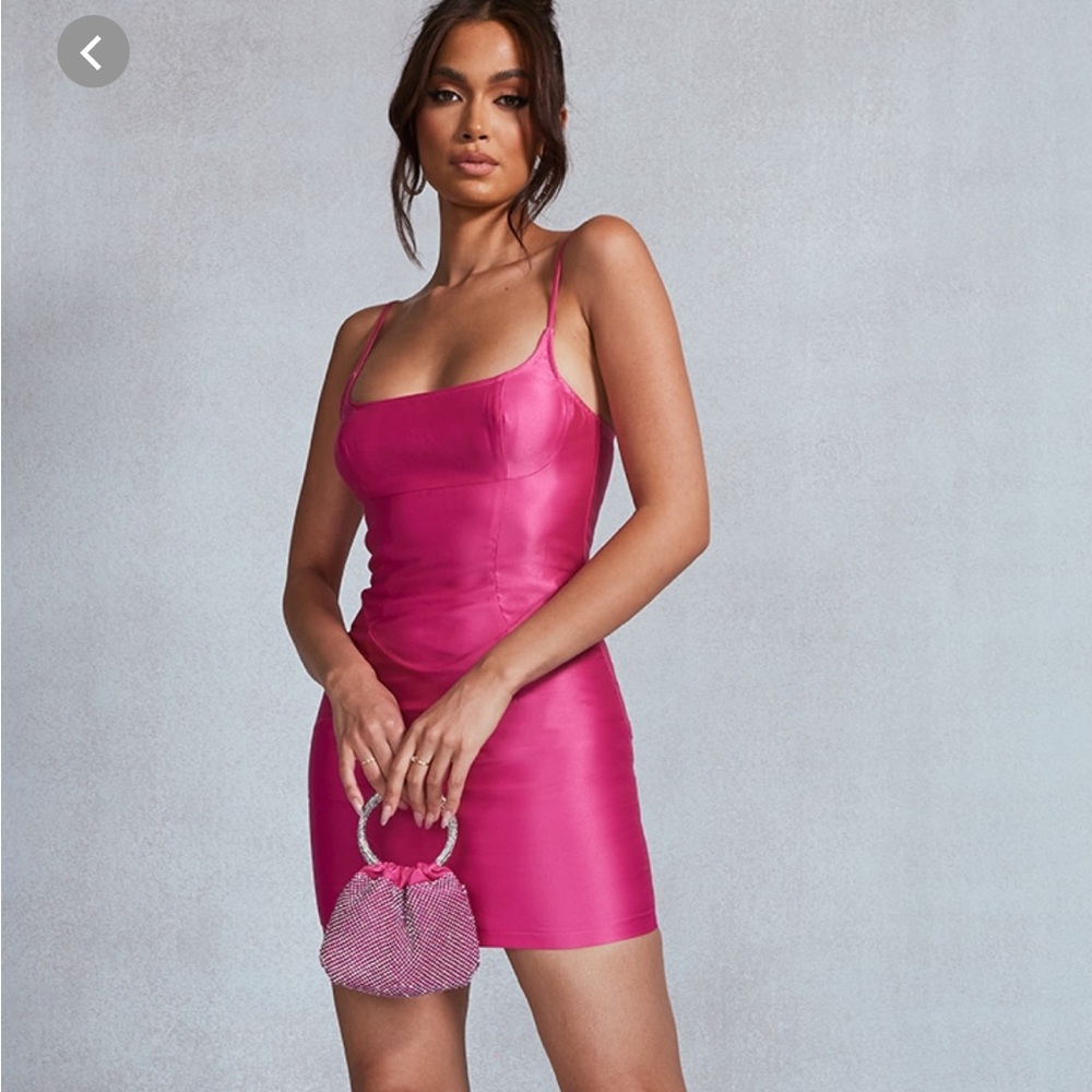 Pretty Little Thing Hot Pink Satin Mini Dress